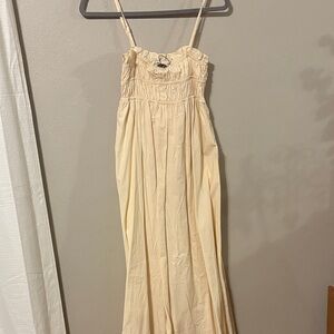Princess Polly Cream Ruched Maxi Dress